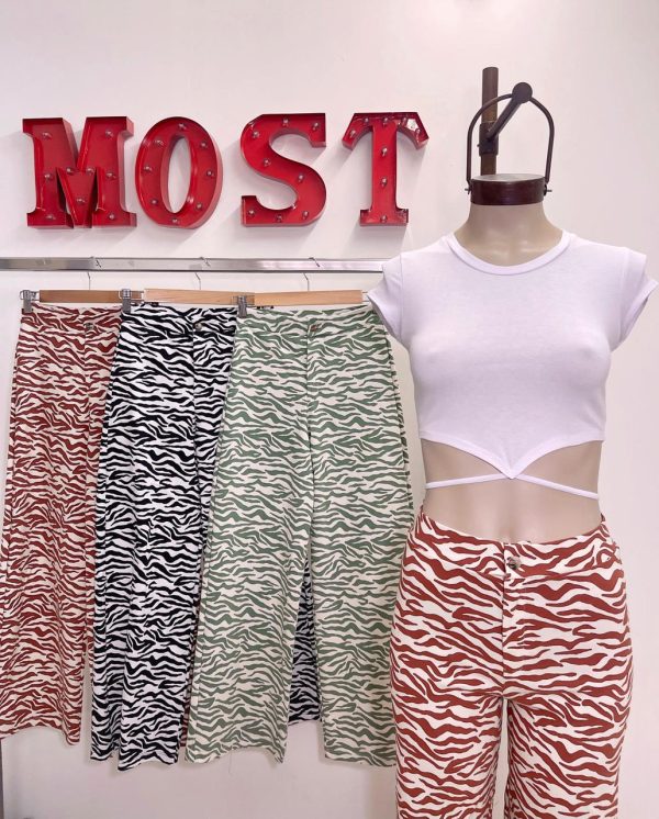Art. 96-BCEBRA Pantalon wide leg bengalina estampada - Imagen 2