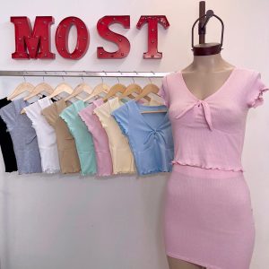 Art. 1435-M Remera morley manga corta rulette c/ moño