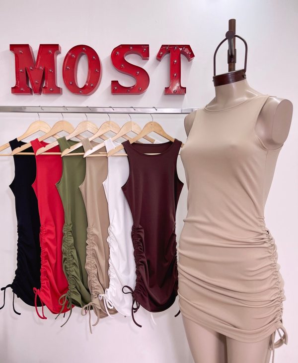 Art. 669-MF Vestido microfibra frunce lateral - Imagen 4