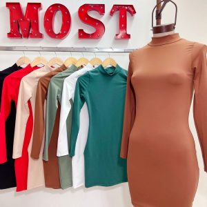Art. 748-MF Vestido polera microfibra manga larga