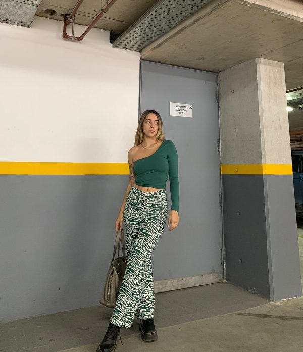 Art. 96-BCEBRA Pantalon wide leg bengalina estampada cebra