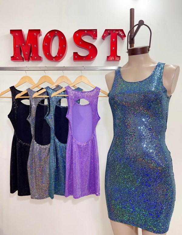 Art. 764-PA Vestido pailette cavado sin mangas - Imagen 3