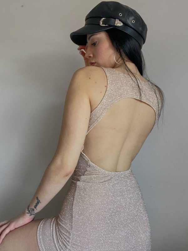 Art. 764-L Vestido lurex espalda cavada sin mangas
