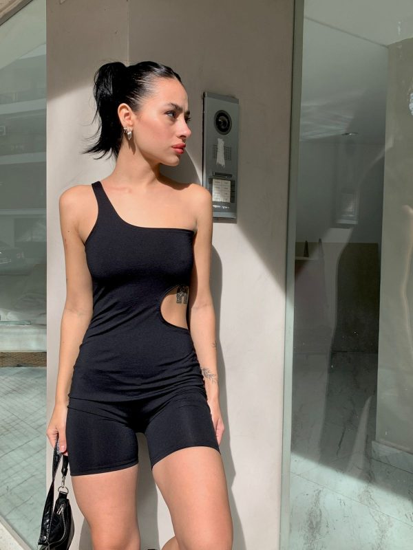 Art. 813-MF Catsuit microfibra un solo hombro