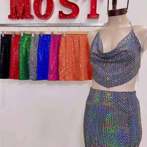Art. 348-PA Pollera comun pailette brillo