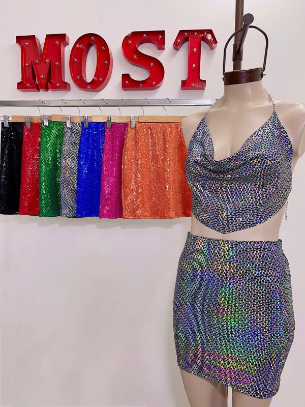 Art. 348-PA Pollera comun pailette brillo