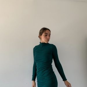 Art. 690-M(LAR) Vestido morley polera rulette frunce lateral