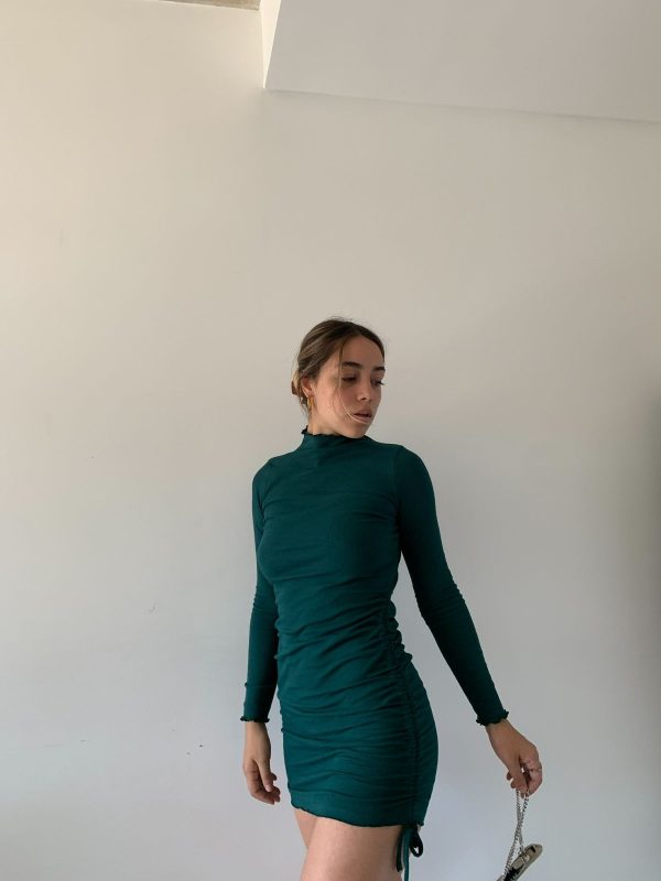 Art. 690-M(LAR) Vestido morley polera rulette frunce lateral