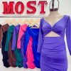 Art. 757-MF Vestido paisana microfibra nudo pecho frunce lat - Imagen 2