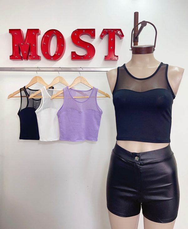 Art. 1485-TU-MF Musculosa escote corazon combi tul mf - Imagen 2