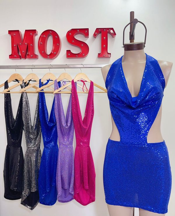 Art. 839-PA Vestido buche mini pailette brillo - Imagen 2