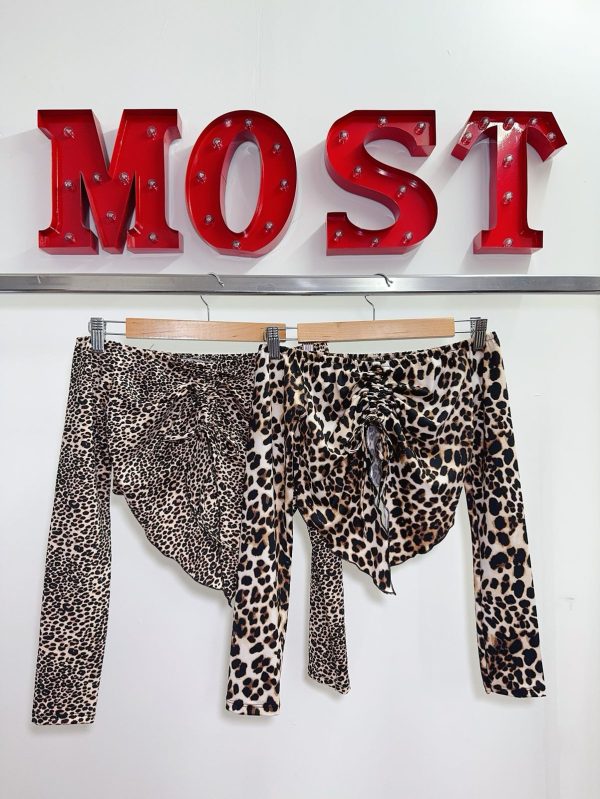 Art. 1494-MF-LAR-AP Top pico frunce manga larga animal print - Imagen 2