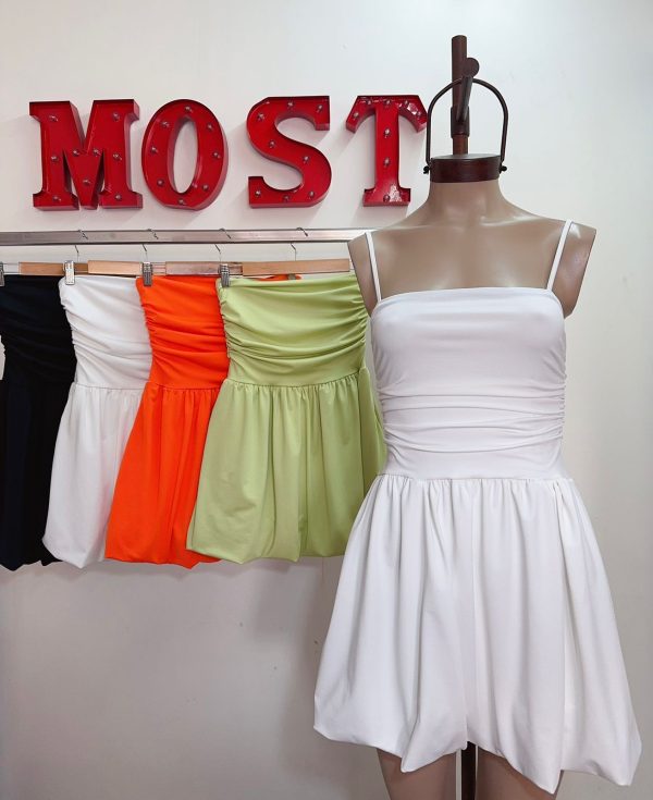 Art. 848-MF Vestido globo strapless microfibra - Imagen 2