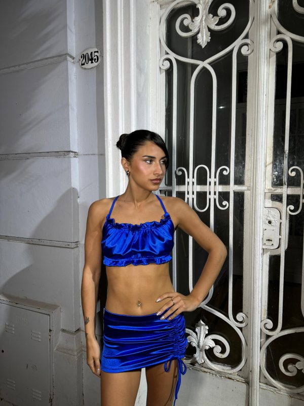 Art. 388-SAT Pollera saten un solo frunce