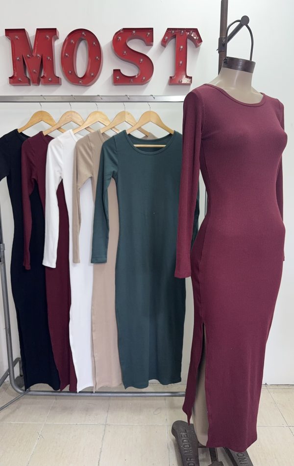Art. 868-M-LAR Vestido morley largo un tajo - Imagen 2