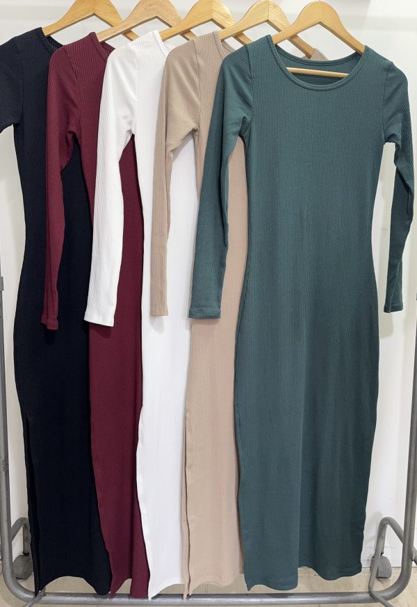 Art. 868-M-LAR Vestido morley largo un tajo - Imagen 3