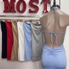 Art. 861-MF Vestido microfibra cuello buche frunce cola - Imagen 3