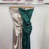 Art. 857-SAT Vestido largo saten frunce pecho y cola - Imagen 5
