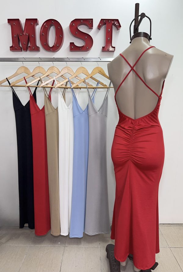 Art. 860-MF Longdress microfibra pinza y frunce cola - Imagen 4
