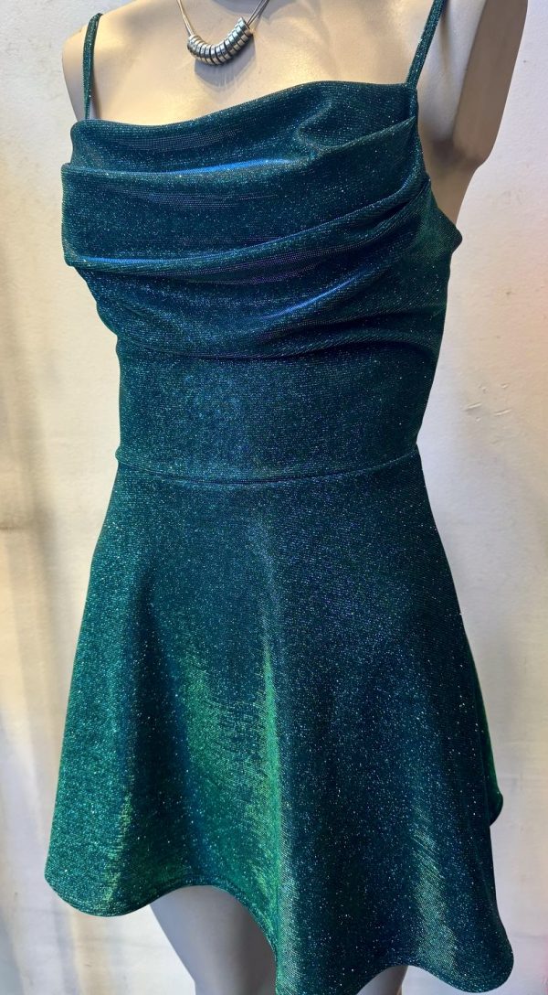 Art. 836-CB Vestido glitter campana tiras atrás - Imagen 7