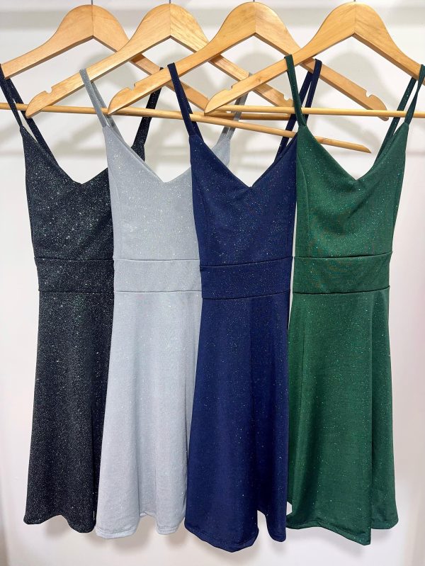 Art. 865-CB-MF1 Vestido microfibra glitter campana pinzas - Imagen 5