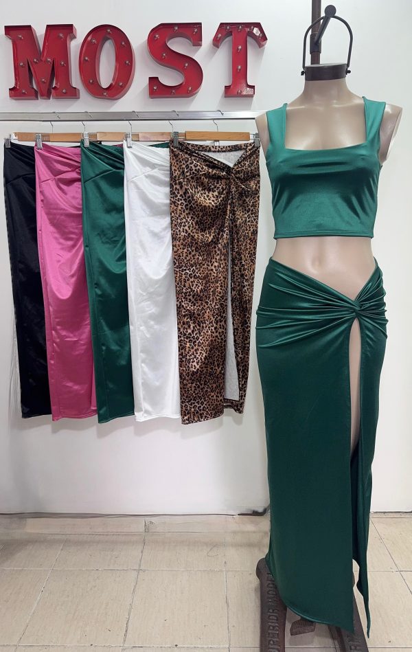 Art. 390-SAT Pollera larga nudo saten - Imagen 2