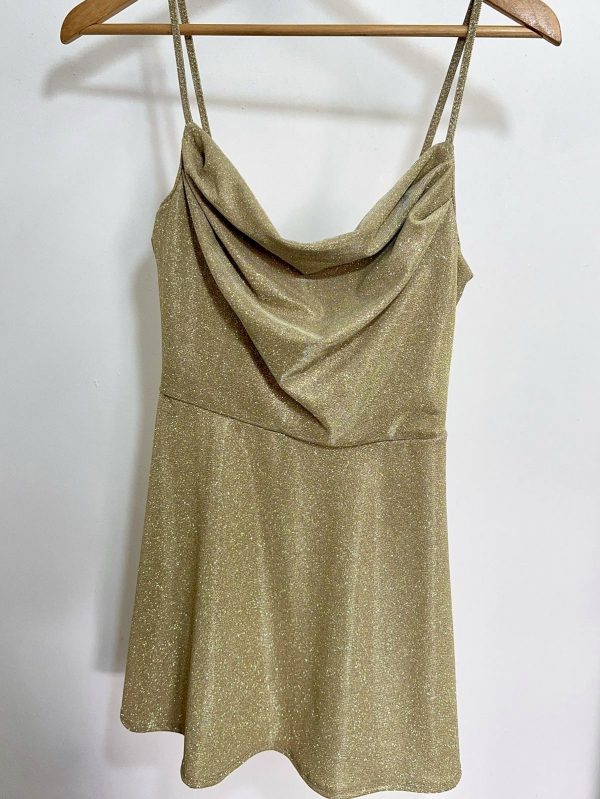 Art. 836-CB Vestido glitter campana tiras atrás - Imagen 8